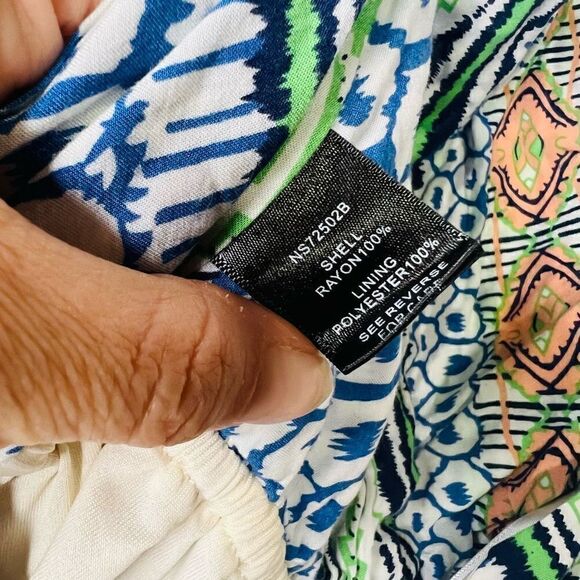 Ark & Co. Bohemian Blue Green Aztec Shorts Romper - Picture 11 of 12